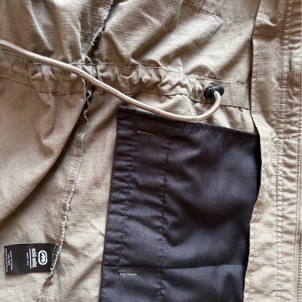 Ecko Unltd Khaki/Green Field Jacket Men’s Large Utility Pockets Full‎ Zip EUC - Picture 13 of 14